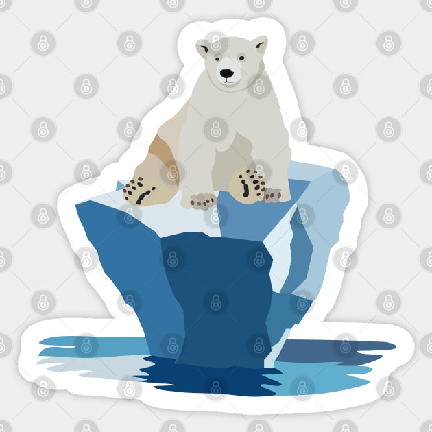 Polar bear on iceberg Sticker by LittleAna